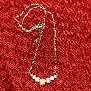 Elegant Silver Necklace with Crystal Accents